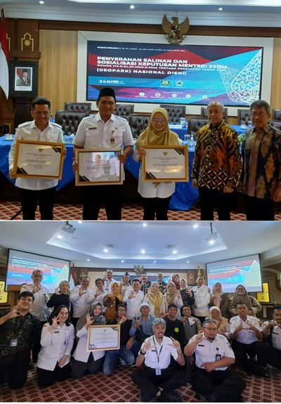 Geopark Dieng Resmi Kantongi Sertifikat Geopark Nasional dari Kementerian ESDM